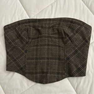 Plaid corset crop top
